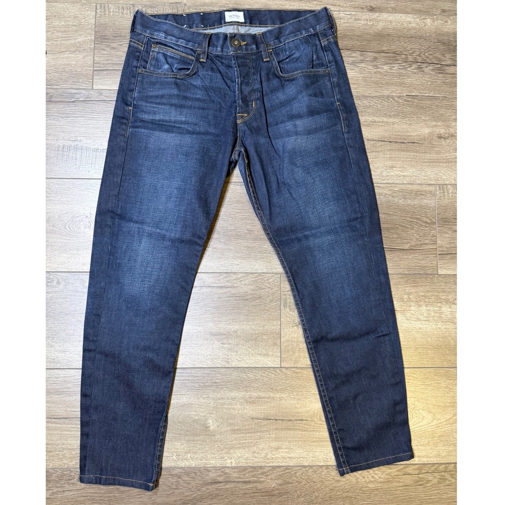 Hudson Byron Five Pocket Straight Leg Jeans Mens 32x27 Dark Wash HEMMED